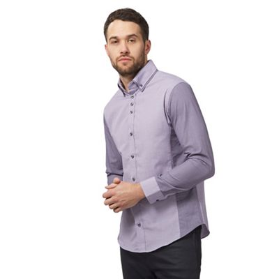 Purple dobby tailored fit shirt